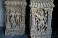 India - rajasthan - jaipur - march 28,2018 archeological relics sculpture, two pieces of broken stone with indian god images