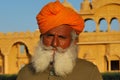 India, Rajasthan, Thar desert: Colourful turban