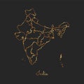 India region map: golden gradient outline on dark.