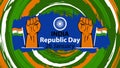 India republic day vector banner design with flag colors and fist. India republic day background celebrated in January every year