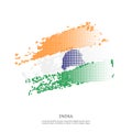 India republic flag with halftone effect, grunge texture.