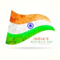 India`s Republic Day with low poly india flag sign vector art design