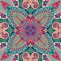 India seamless paisley kerchief pattern, decorative textile, wrapping, decor. Bohemian design Royalty Free Stock Photo