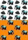 India. Seamless pattern with elephants. Vector.