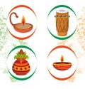 India set of patriotic icons collection