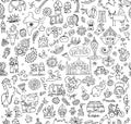 India sketch, seamless pattern for your design