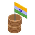 India snake charmer icon isometric vector. Dance basket Royalty Free Stock Photo
