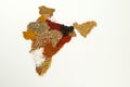 India spice map Royalty Free Stock Photo