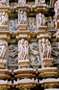 India, Statues in Khajuraho. Royalty Free Stock Photo