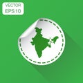 India sticker map icon. Business concept India label pictogram.