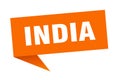 India sticker. India signpost pointer sign.