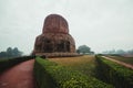 India stupa Dhamek, where Buddha gave his first speech, located at Sarnath near Varanasi