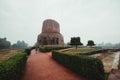 India stupa Dhamek, where Buddha gave his first speech, located at Sarnath near Varanasi