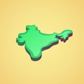India - stylized 3D map Royalty Free Stock Photo