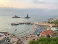 India. Sunrise at Cape Comorin Kanyakumari. The southern most point of India