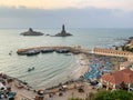 India. Sunrise at Cape Comorin Kanyakumari. The southern most point of India