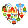 India symbols heart Royalty Free Stock Photo