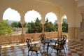 India table restaurant terrace arch aerial Oriental