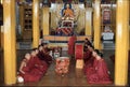 1977. India. Tibetan Buddhist monks at Namgyal monastery.