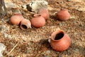 India traditional clay pots Royalty Free Stock Photo