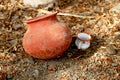 India traditional clay pots Royalty Free Stock Photo