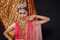 India Traditional costume Wedding bride dress on Beautiful Woman Portrait Royalty Free Stock Photo