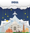 India travel background Landmark Global Travel And Journey Infographic Vector Design Template. illustration. Royalty Free Stock Photo