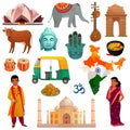 India Travel Set Royalty Free Stock Photo