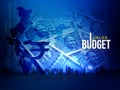 India Union Budget, India economy, finance background, Indian rupee blue abstract background, illustration, rupee currency, rupee