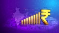 India Union Budget, India economy, finance background, Indian rupee blue abstract background