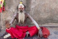 India - Varanasi. A holy man, sadhu looking into the camera.
