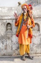 India - Varanasi. A holy man, sadhu looking into the camera.