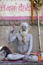 India - Varanasi. A holy man, sadhu looking into the camera.