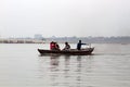 Boat on the river Ganges with several passengers Royalty Free Stock Photo