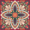 India vector paisley pattern, decorative ornament for textile, wrapping or bandana decor. Bohemian style kerchief design