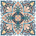 India vector paisley pattern, decorative ornament for textile, wrapping or bandana decor. Bohemian style kerchief design Royalty Free Stock Photo