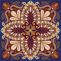 India vector paisley pattern, decorative ornament for textile, wrapping or bandana decor. Bohemian style kerchief design Royalty Free Stock Photo