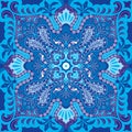 India vector paisley pattern, decorative ornament for textile, wrapping or bandana decor. Bohemian style kerchief design Royalty Free Stock Photo