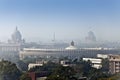 India. A view of Delhi in morning fog