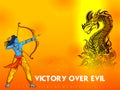 India vs China concept showing tension and confrontation in borders with Lord Rama fighting against Dragon
