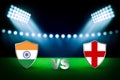 India Vs England Cricket Match Championship Background in 3D Rendered Abstract Stadium