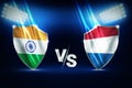 India Vs Netherlands Cricket match wallpaper, stadium lights in the backdrop