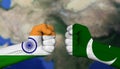 India vs, versus Pakistan. Conflict and tensions between India and Pakistan