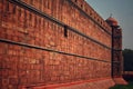 A wall of red fort or Lal Qila in Delhi, India Royalty Free Stock Photo