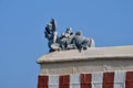 India, West Bengal, Cape Comorin Kanyakumari. Fragment of the roof of the ancient Hindu temple Kanyakumari-Amman