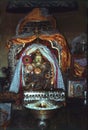 1977. India. The white marble Buddha, in Triloknath temple.