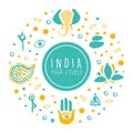 India Yoga Studio Banner, Ayurveda, Traditional Medicine, Meditation Class and Spiritual Practice Card, Poster