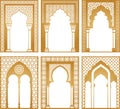 Moroccan vector golden arches set Royalty Free Stock Photo