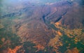 Indian air travel. Regulary fields in valley of foothills of Himalayas Royalty Free Stock Photo