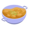 Indian allo curry icon, isometric style